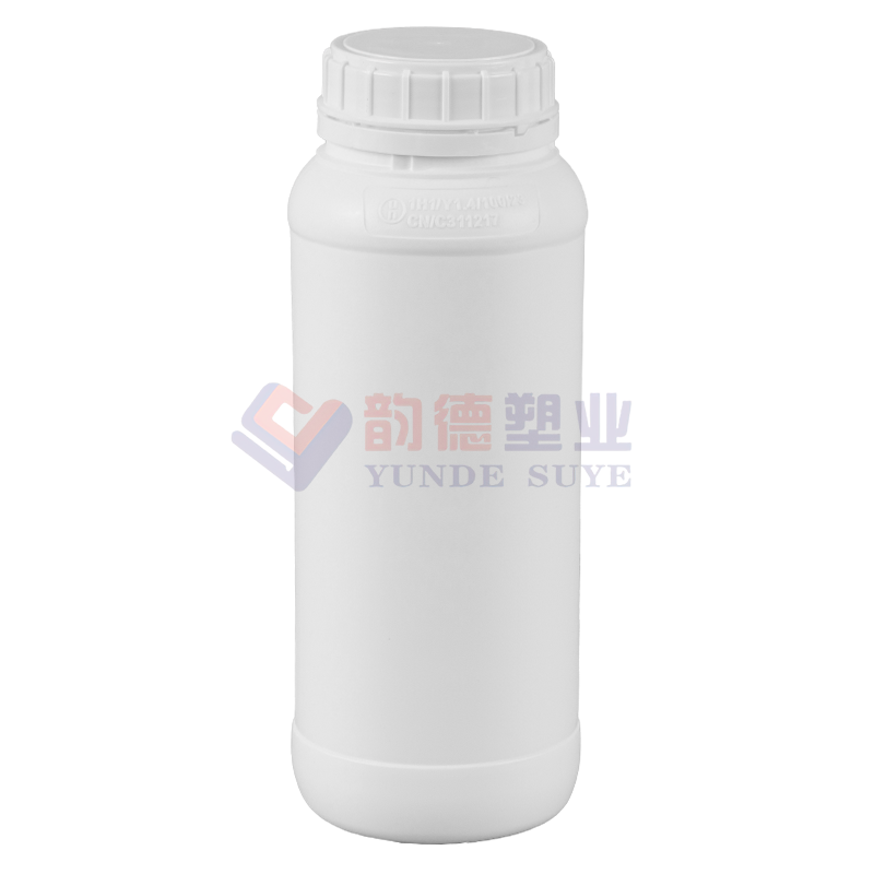 Botol Bulat Fluorida Kimia Putih Tulen Tebal 1L-07